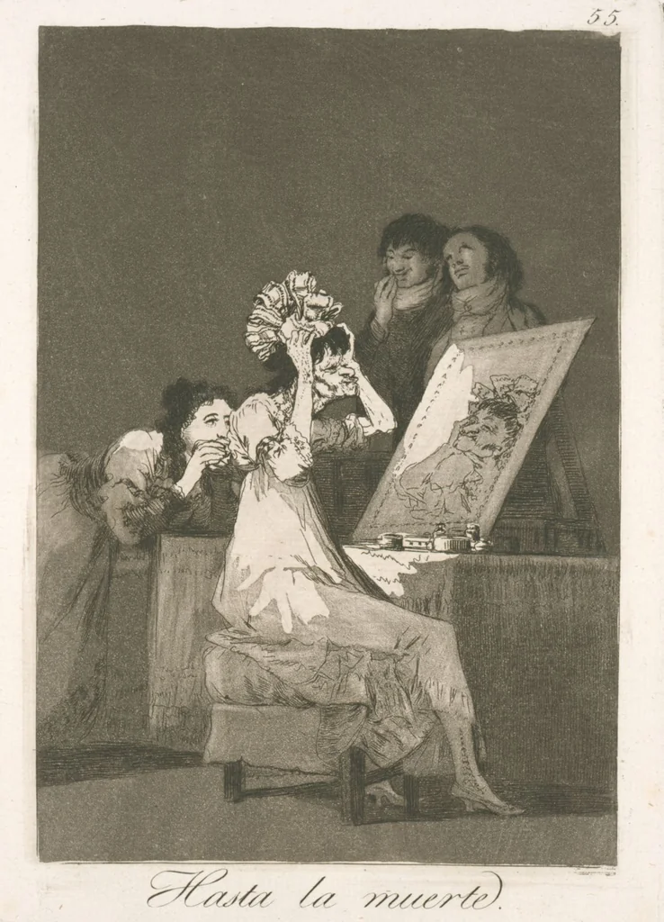 An illustration from Los caprichos, 1799, leaf 56