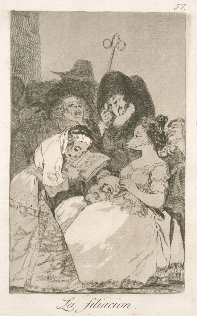 An illustration from Los caprichos, 1799, leaf 59
