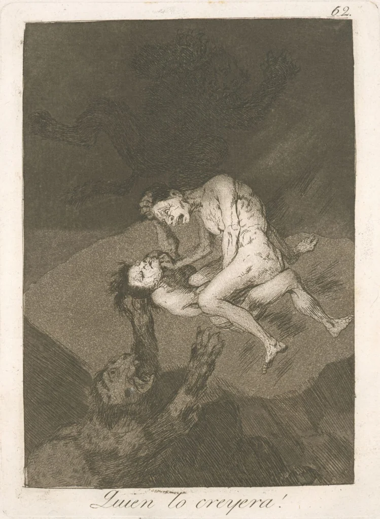 An illustration from Los caprichos, 1799, leaf 64