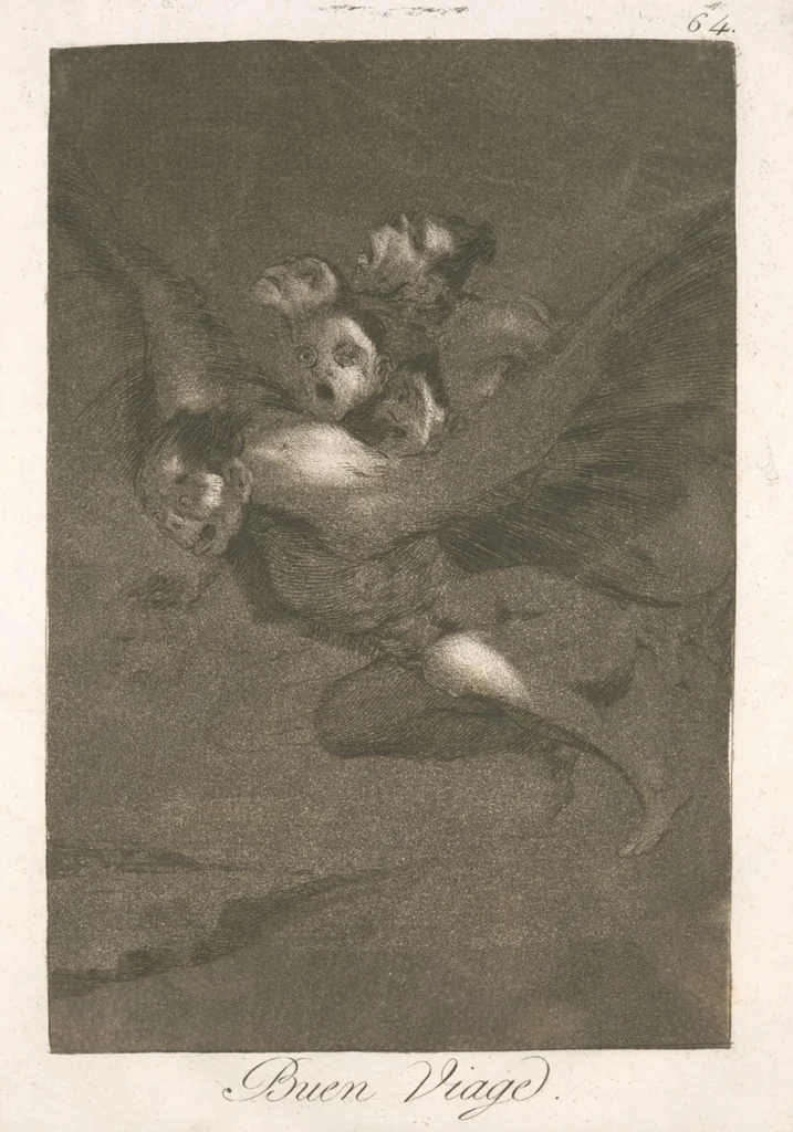 An illustration from Los caprichos, 1799, leaf 66