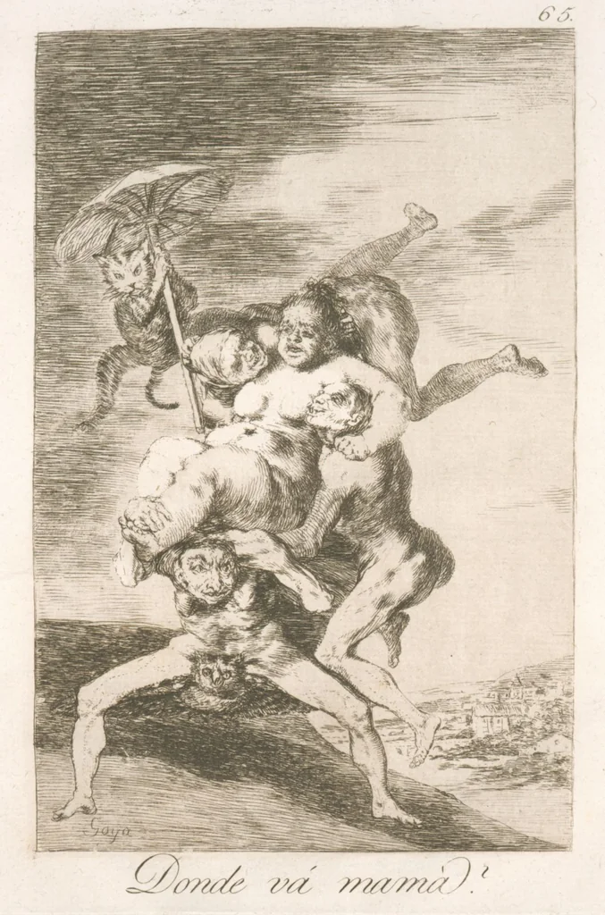An illustration from Los caprichos, 1799, leaf 67