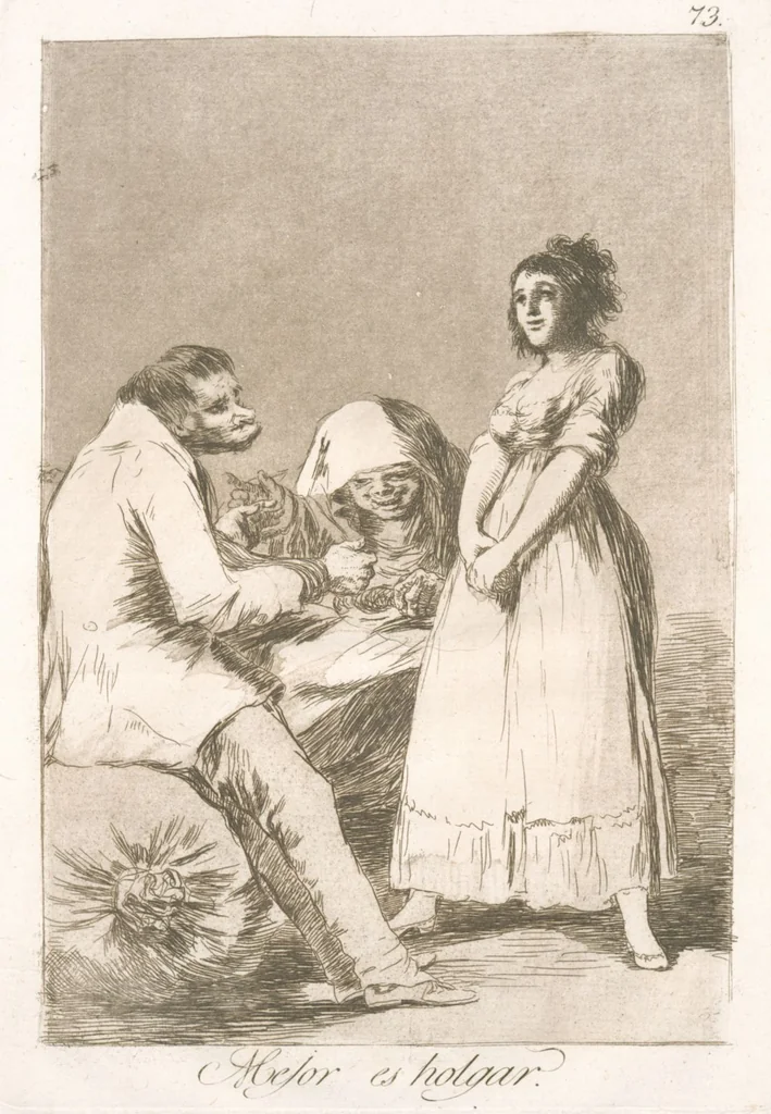 An illustration from Los caprichos, 1799, leaf 75