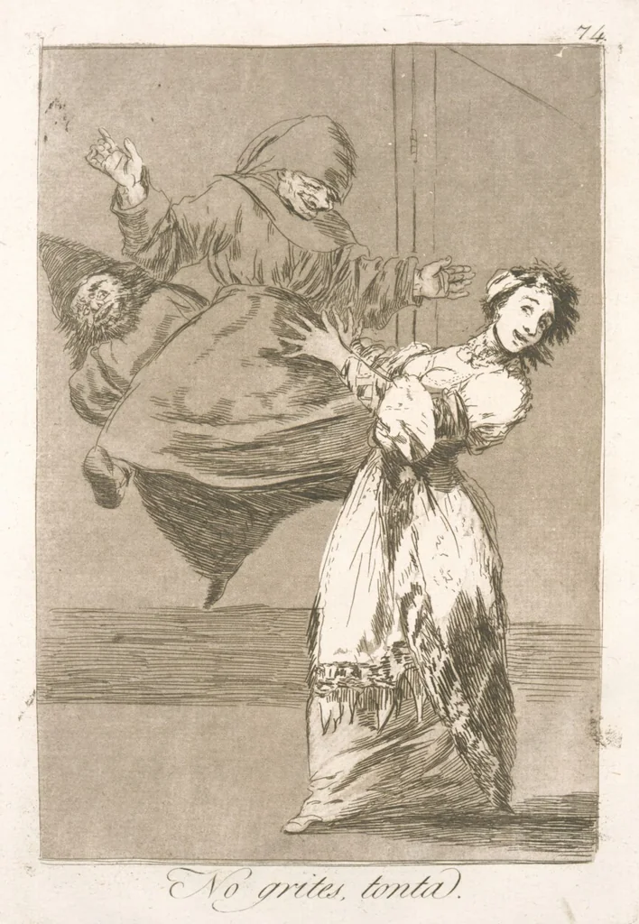An illustration from Los caprichos, 1799, leaf 76