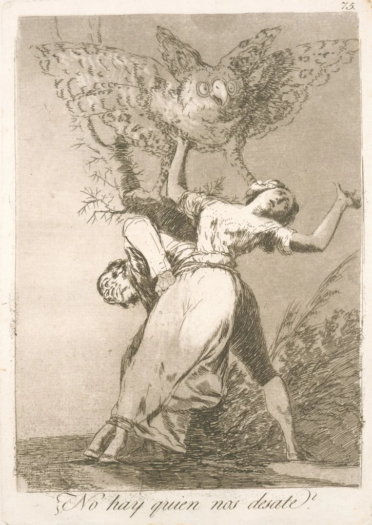 An illustration from Los caprichos, 1799, leaf 77