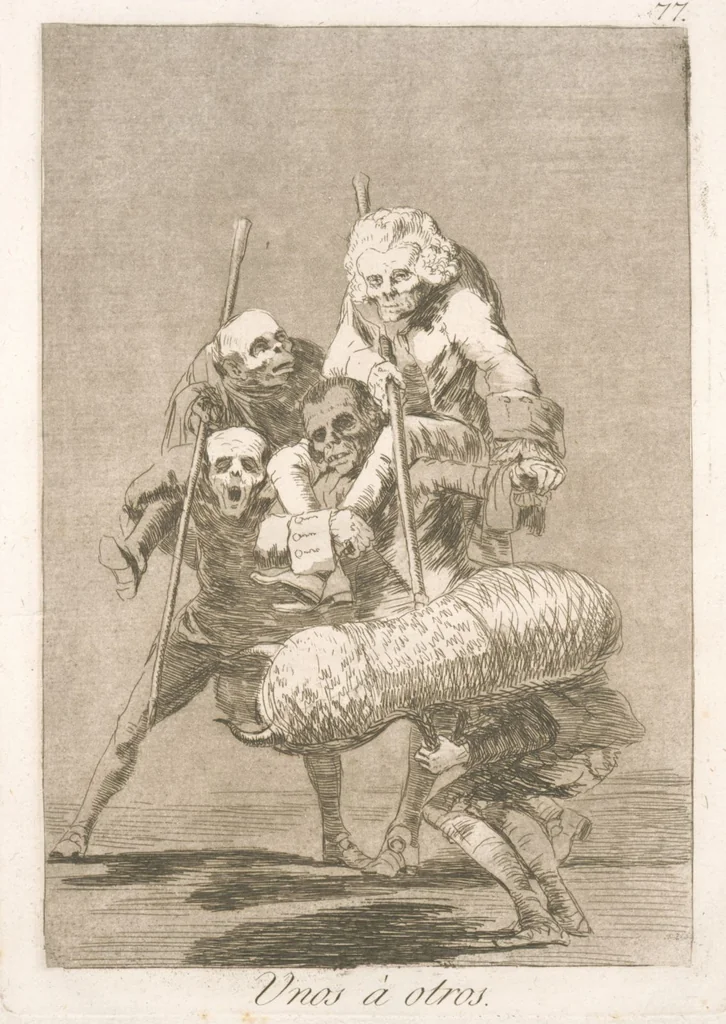 An illustration from Los caprichos, 1799, leaf 79