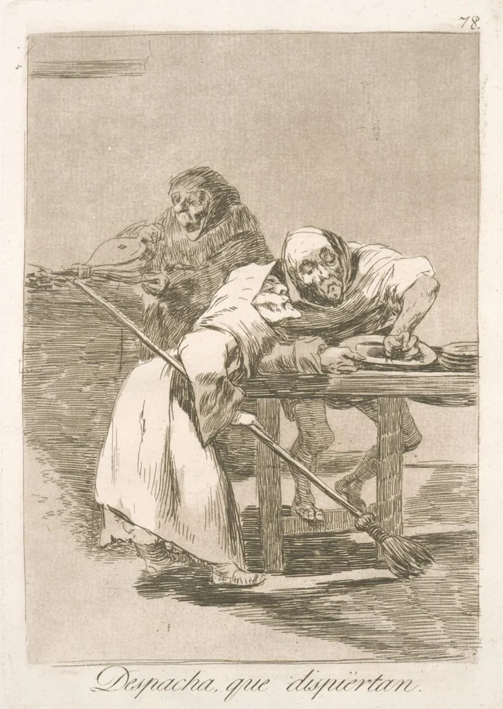 An illustration from Los caprichos, 1799, leaf 80