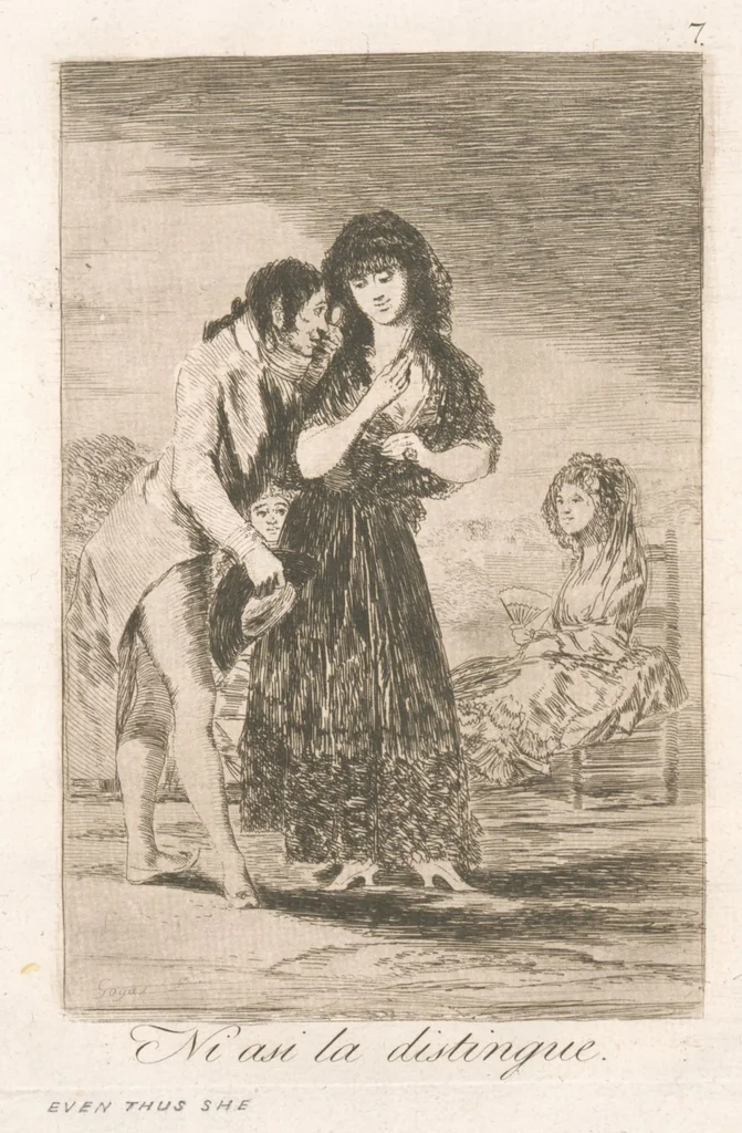 An illustration from Los caprichos, 1799, leaf 9