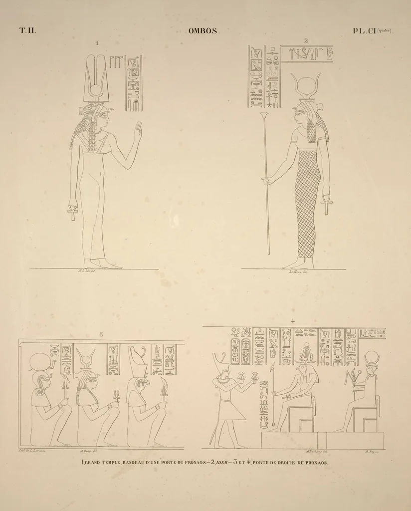 An illustration from Monuments de l'Égypte et de la Nubie, d'après les dessins exécutés sur les lieux sous la direction de Champollion-le-jeune, et les descriptions autographes qu'il en a rédigées; pub. sous les auspices de M. Guizot et de M. Thiers ... par une commission spéciale. Planches, 1835, leaf 119
