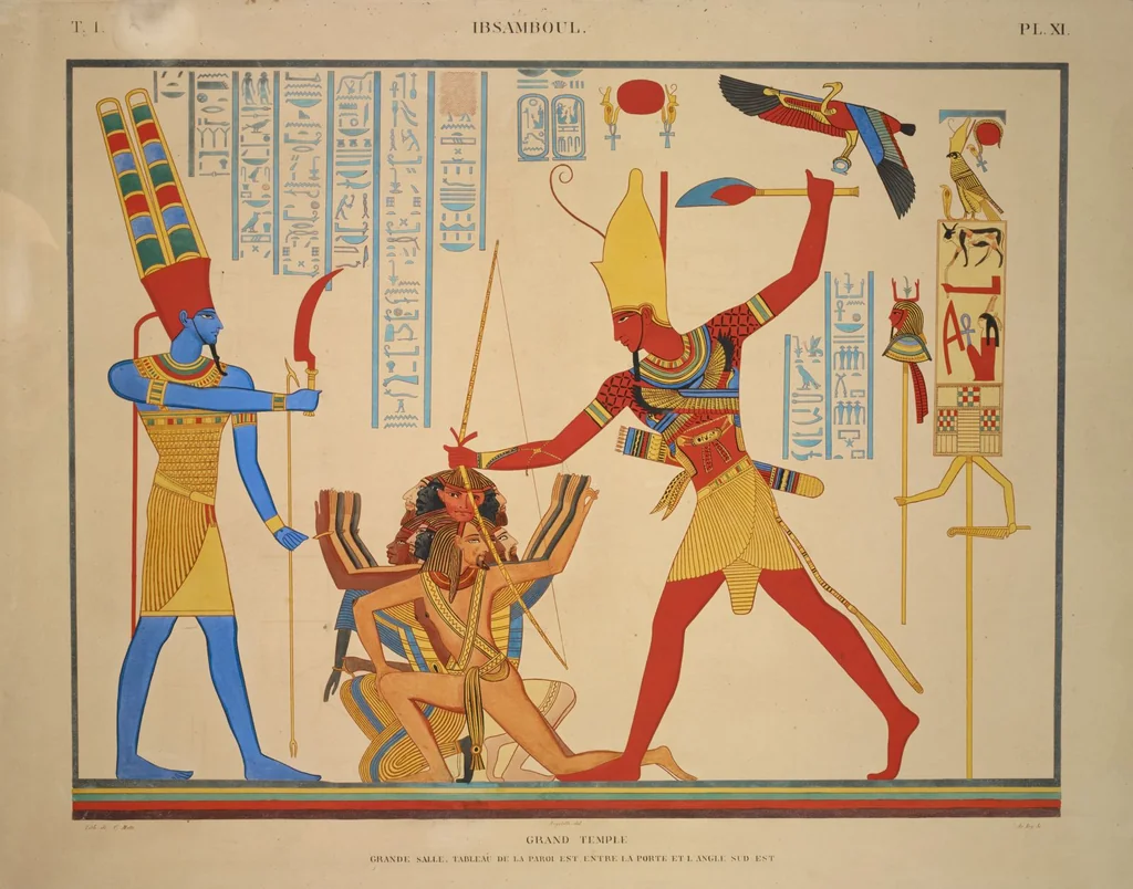 An illustration from Monuments de l'Égypte et de la Nubie, d'après les dessins exécutés sur les lieux sous la direction de Champollion-le-jeune, et les descriptions autographes qu'il en a rédigées; pub. sous les auspices de M. Guizot et de M. Thiers ... par une commission spéciale. Planches, 1835, leaf 13