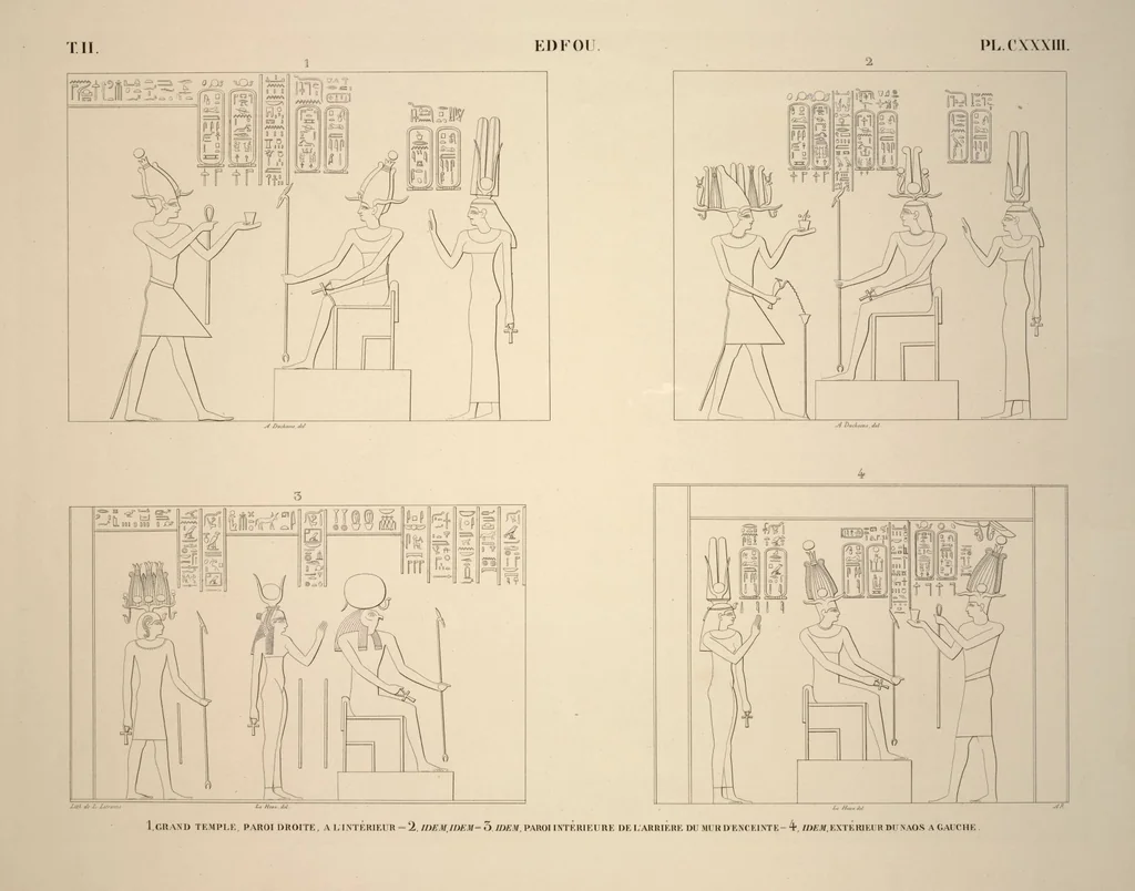 An illustration from Monuments de l'Égypte et de la Nubie, d'après les dessins exécutés sur les lieux sous la direction de Champollion-le-jeune, et les descriptions autographes qu'il en a rédigées; pub. sous les auspices de M. Guizot et de M. Thiers ... par une commission spéciale. Planches, 1835, leaf 153