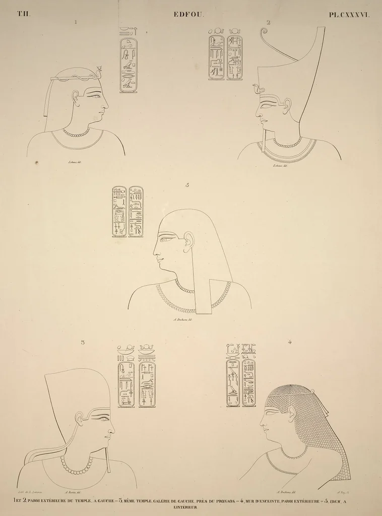 An illustration from Monuments de l'Égypte et de la Nubie, d'après les dessins exécutés sur les lieux sous la direction de Champollion-le-jeune, et les descriptions autographes qu'il en a rédigées; pub. sous les auspices de M. Guizot et de M. Thiers ... par une commission spéciale. Planches, 1835, leaf 156