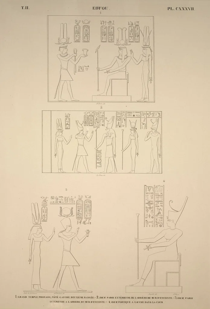 An illustration from Monuments de l'Égypte et de la Nubie, d'après les dessins exécutés sur les lieux sous la direction de Champollion-le-jeune, et les descriptions autographes qu'il en a rédigées; pub. sous les auspices de M. Guizot et de M. Thiers ... par une commission spéciale. Planches, 1835, leaf 157