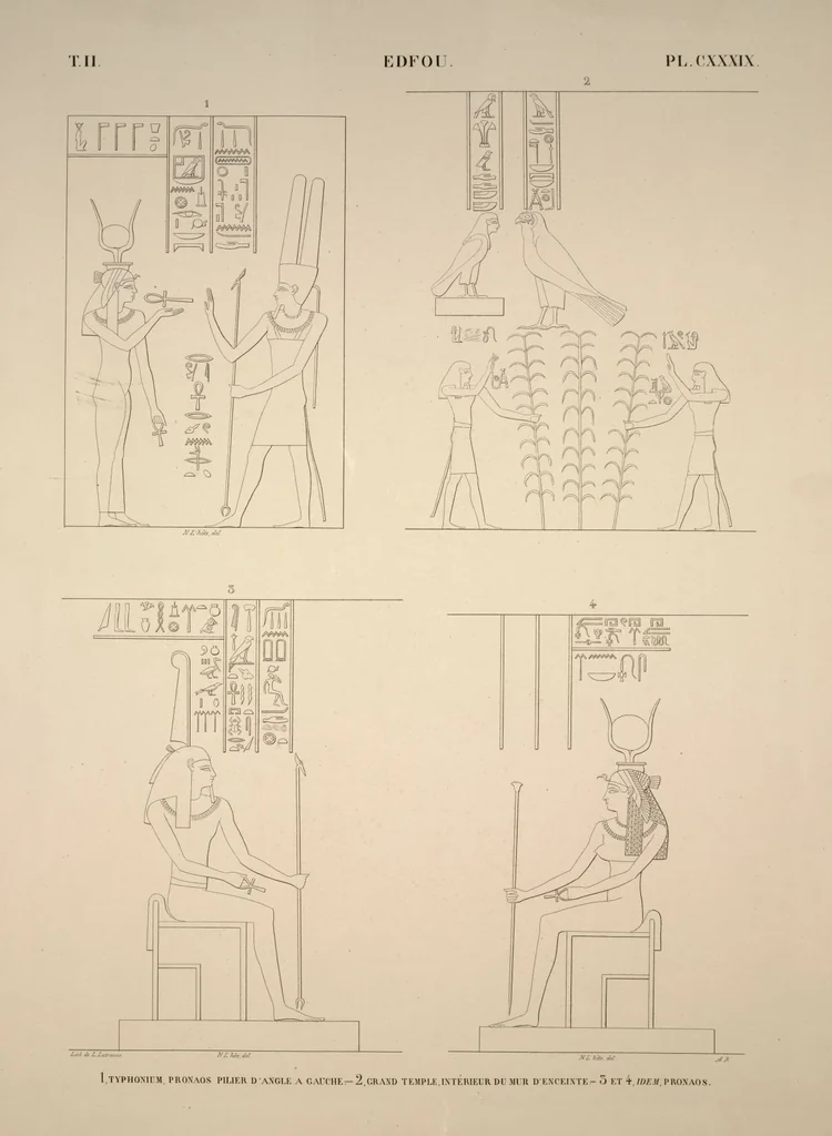 An illustration from Monuments de l'Égypte et de la Nubie, d'après les dessins exécutés sur les lieux sous la direction de Champollion-le-jeune, et les descriptions autographes qu'il en a rédigées; pub. sous les auspices de M. Guizot et de M. Thiers ... par une commission spéciale. Planches, 1835, leaf 159