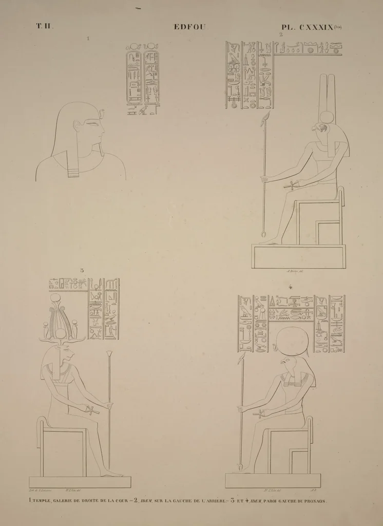 An illustration from Monuments de l'Égypte et de la Nubie, d'après les dessins exécutés sur les lieux sous la direction de Champollion-le-jeune, et les descriptions autographes qu'il en a rédigées; pub. sous les auspices de M. Guizot et de M. Thiers ... par une commission spéciale. Planches, 1835, leaf 160
