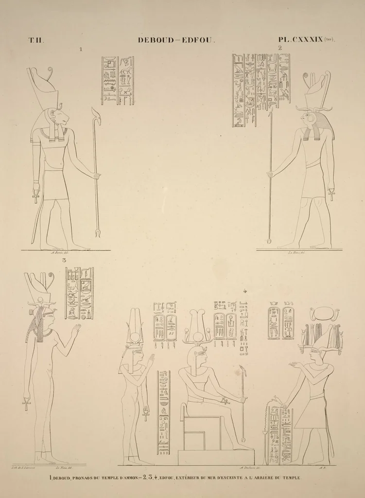 An illustration from Monuments de l'Égypte et de la Nubie, d'après les dessins exécutés sur les lieux sous la direction de Champollion-le-jeune, et les descriptions autographes qu'il en a rédigées; pub. sous les auspices de M. Guizot et de M. Thiers ... par une commission spéciale. Planches, 1835, leaf 161