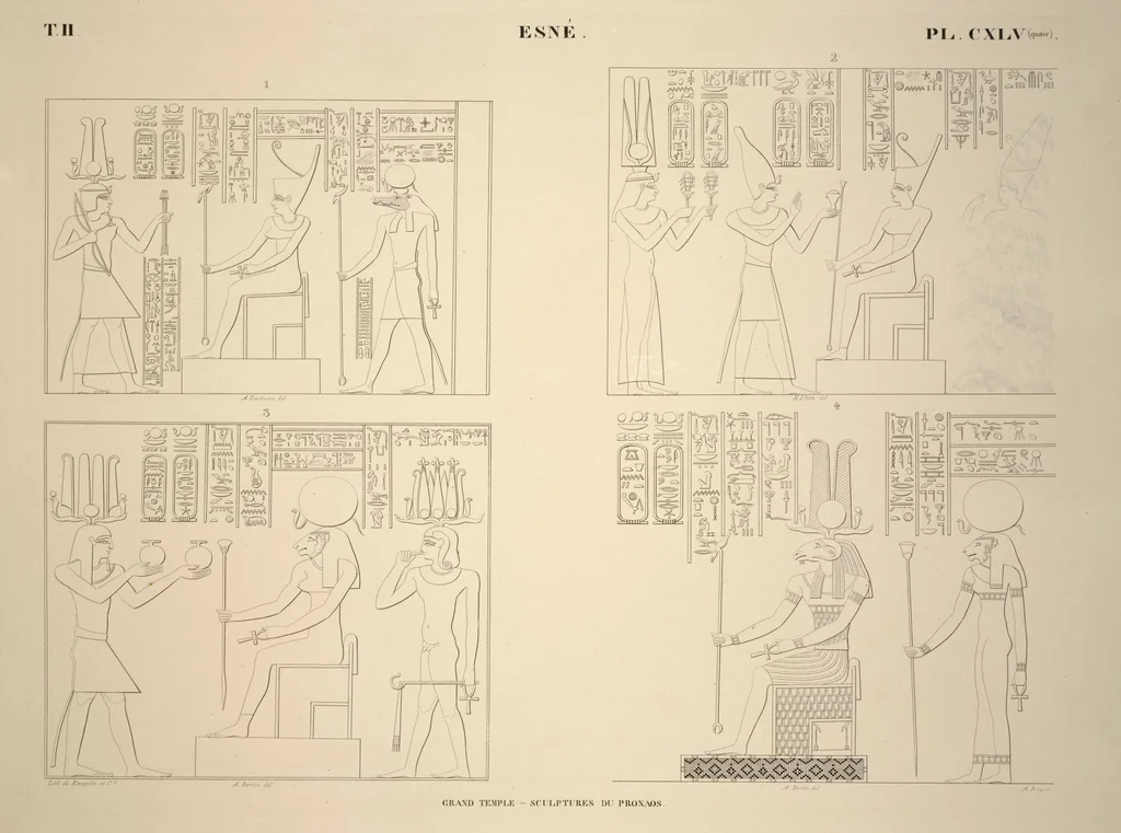 An illustration from Monuments de l'Égypte et de la Nubie, d'après les dessins exécutés sur les lieux sous la direction de Champollion-le-jeune, et les descriptions autographes qu'il en a rédigées; pub. sous les auspices de M. Guizot et de M. Thiers ... par une commission spéciale. Planches, 1835, leaf 170