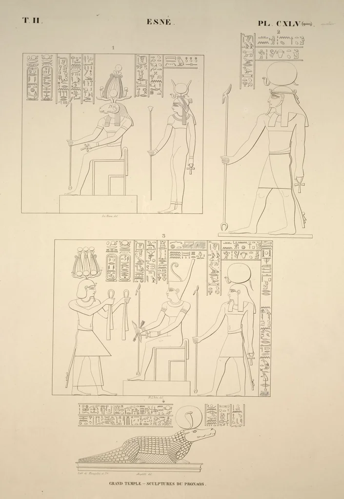 An illustration from Monuments de l'Égypte et de la Nubie, d'après les dessins exécutés sur les lieux sous la direction de Champollion-le-jeune, et les descriptions autographes qu'il en a rédigées; pub. sous les auspices de M. Guizot et de M. Thiers ... par une commission spéciale. Planches, 1835, leaf 171