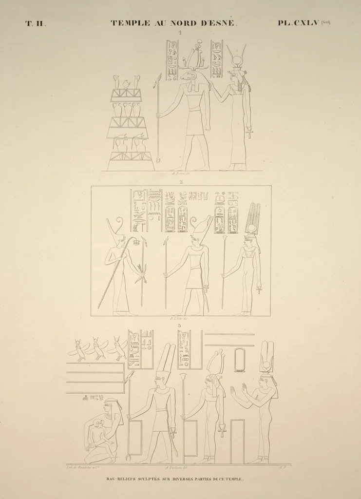 An illustration from Monuments de l'Égypte et de la Nubie, d'après les dessins exécutés sur les lieux sous la direction de Champollion-le-jeune, et les descriptions autographes qu'il en a rédigées; pub. sous les auspices de M. Guizot et de M. Thiers ... par une commission spéciale. Planches, 1835, leaf 172