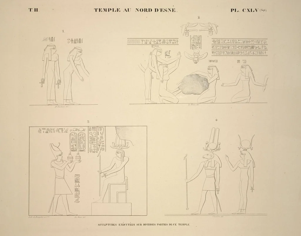 An illustration from Monuments de l'Égypte et de la Nubie, d'après les dessins exécutés sur les lieux sous la direction de Champollion-le-jeune, et les descriptions autographes qu'il en a rédigées; pub. sous les auspices de M. Guizot et de M. Thiers ... par une commission spéciale. Planches, 1835, leaf 173