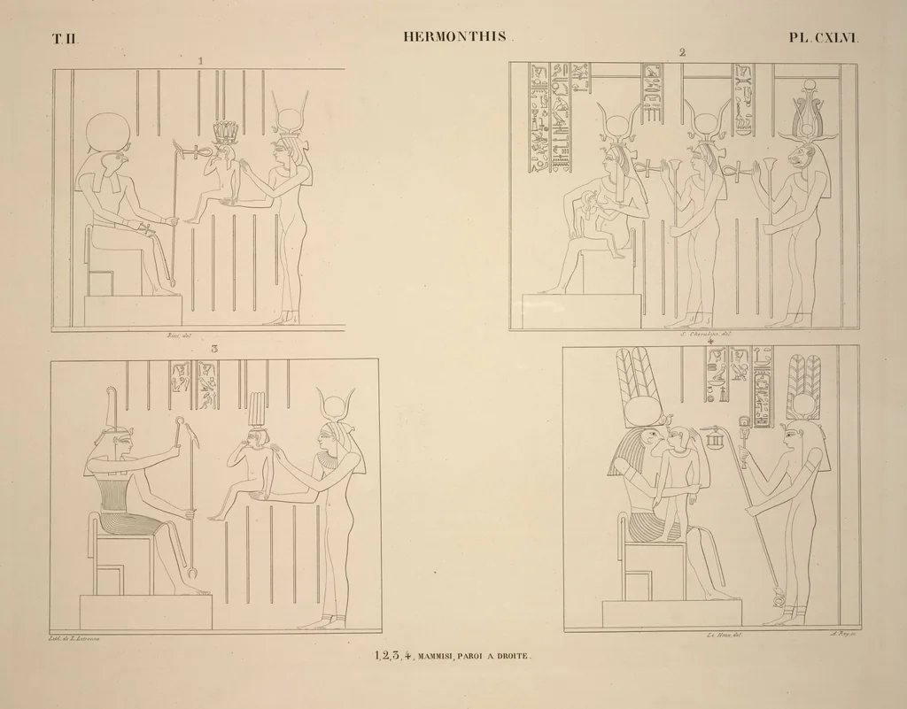 An illustration from Monuments de l'Égypte et de la Nubie, d'après les dessins exécutés sur les lieux sous la direction de Champollion-le-jeune, et les descriptions autographes qu'il en a rédigées; pub. sous les auspices de M. Guizot et de M. Thiers ... par une commission spéciale. Planches, 1835, leaf 175