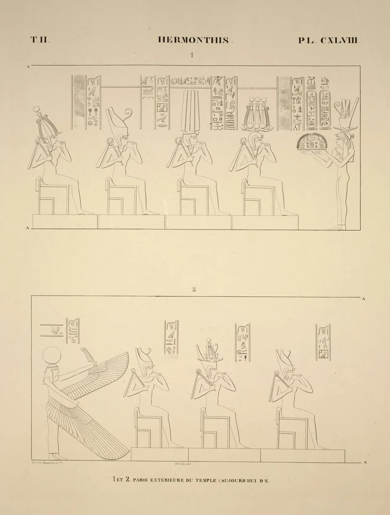 An illustration from Monuments de l'Égypte et de la Nubie, d'après les dessins exécutés sur les lieux sous la direction de Champollion-le-jeune, et les descriptions autographes qu'il en a rédigées; pub. sous les auspices de M. Guizot et de M. Thiers ... par une commission spéciale. Planches, 1835, leaf 177