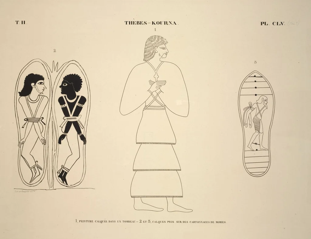 An illustration from Monuments de l'Égypte et de la Nubie, d'après les dessins exécutés sur les lieux sous la direction de Champollion-le-jeune, et les descriptions autographes qu'il en a rédigées; pub. sous les auspices de M. Guizot et de M. Thiers ... par une commission spéciale. Planches, 1835, leaf 190