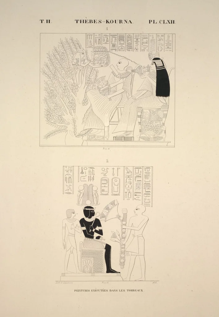 An illustration from Monuments de l'Égypte et de la Nubie, d'après les dessins exécutés sur les lieux sous la direction de Champollion-le-jeune, et les descriptions autographes qu'il en a rédigées; pub. sous les auspices de M. Guizot et de M. Thiers ... par une commission spéciale. Planches, 1835, leaf 197