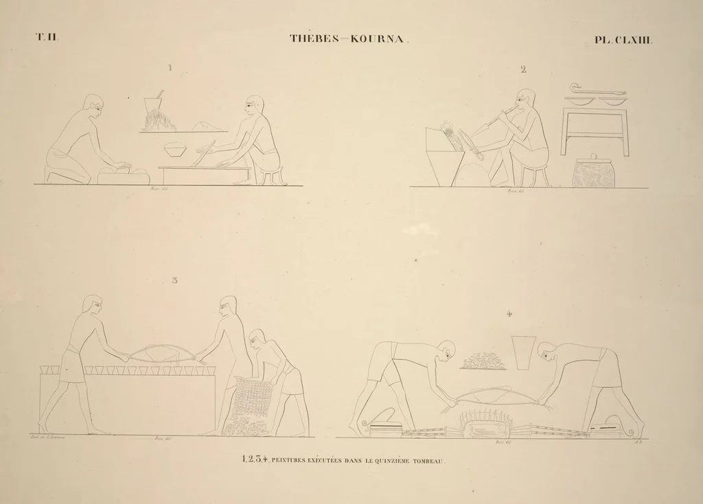 An illustration from Monuments de l'Égypte et de la Nubie, d'après les dessins exécutés sur les lieux sous la direction de Champollion-le-jeune, et les descriptions autographes qu'il en a rédigées; pub. sous les auspices de M. Guizot et de M. Thiers ... par une commission spéciale. Planches, 1835, leaf 198