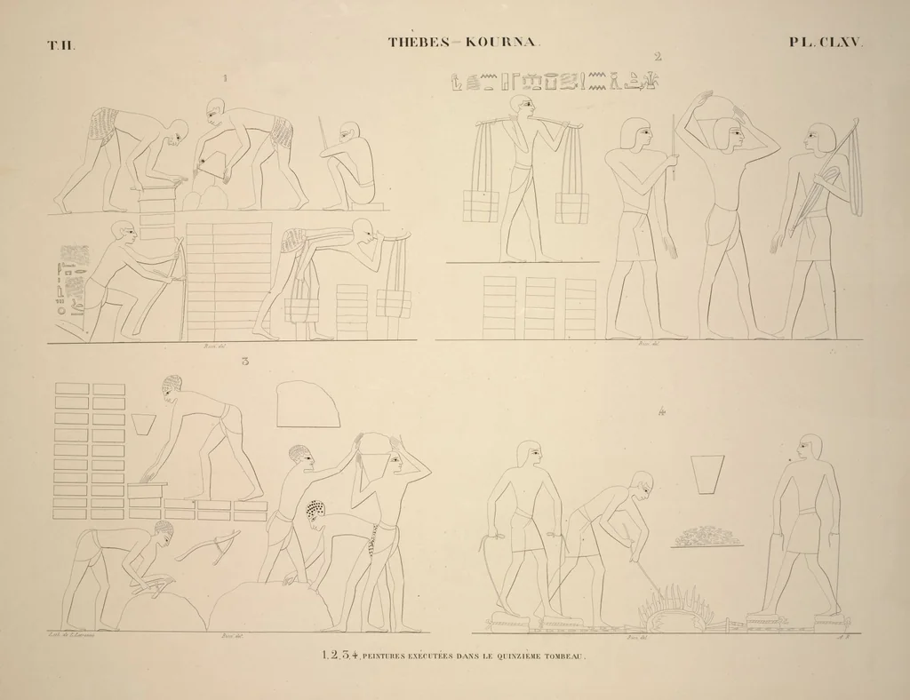 An illustration from Monuments de l'Égypte et de la Nubie, d'après les dessins exécutés sur les lieux sous la direction de Champollion-le-jeune, et les descriptions autographes qu'il en a rédigées; pub. sous les auspices de M. Guizot et de M. Thiers ... par une commission spéciale. Planches, 1835, leaf 200