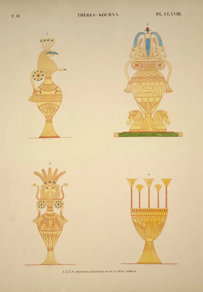 An illustration from Monuments de l'Égypte et de la Nubie, d'après les dessins exécutés sur les lieux sous la direction de Champollion-le-jeune, et les descriptions autographes qu'il en a rédigées; pub. sous les auspices de M. Guizot et de M. Thiers ... par une commission spéciale. Planches, 1835, leaf 203