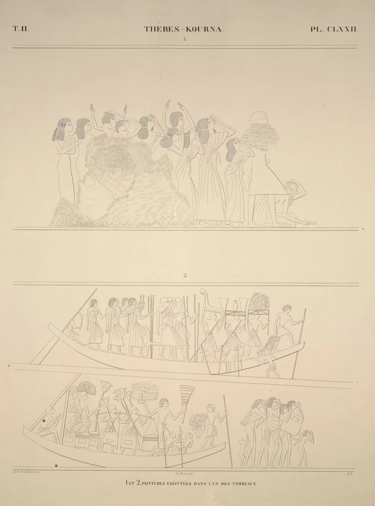 An illustration from Monuments de l'Égypte et de la Nubie, d'après les dessins exécutés sur les lieux sous la direction de Champollion-le-jeune, et les descriptions autographes qu'il en a rédigées; pub. sous les auspices de M. Guizot et de M. Thiers ... par une commission spéciale. Planches, 1835, leaf 207