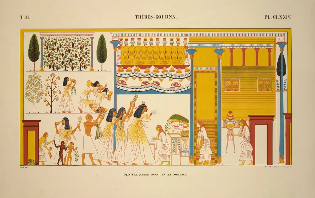 An illustration from Monuments de l'Égypte et de la Nubie, d'après les dessins exécutés sur les lieux sous la direction de Champollion-le-jeune, et les descriptions autographes qu'il en a rédigées; pub. sous les auspices de M. Guizot et de M. Thiers ... par une commission spéciale. Planches, 1835, leaf 209