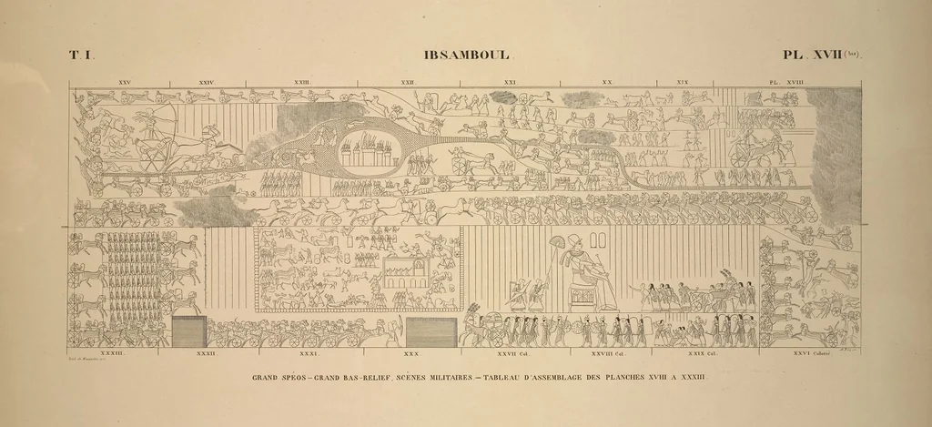 An illustration from Monuments de l'Égypte et de la Nubie, d'après les dessins exécutés sur les lieux sous la direction de Champollion-le-jeune, et les descriptions autographes qu'il en a rédigées; pub. sous les auspices de M. Guizot et de M. Thiers ... par une commission spéciale. Planches, 1835, leaf 21