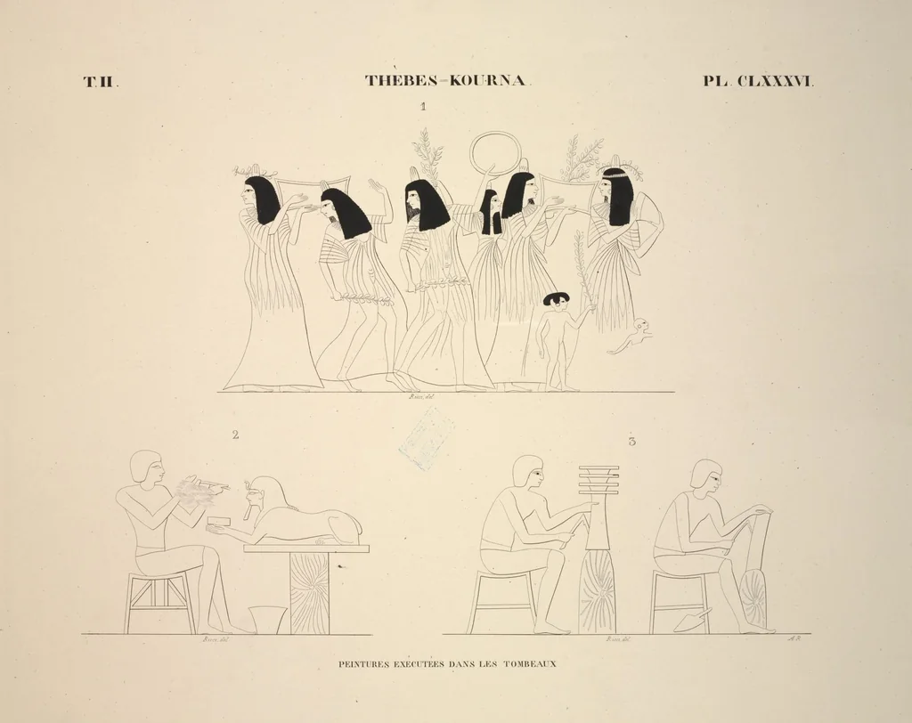 An illustration from Monuments de l'Égypte et de la Nubie, d'après les dessins exécutés sur les lieux sous la direction de Champollion-le-jeune, et les descriptions autographes qu'il en a rédigées; pub. sous les auspices de M. Guizot et de M. Thiers ... par une commission spéciale. Planches, 1835, leaf 220