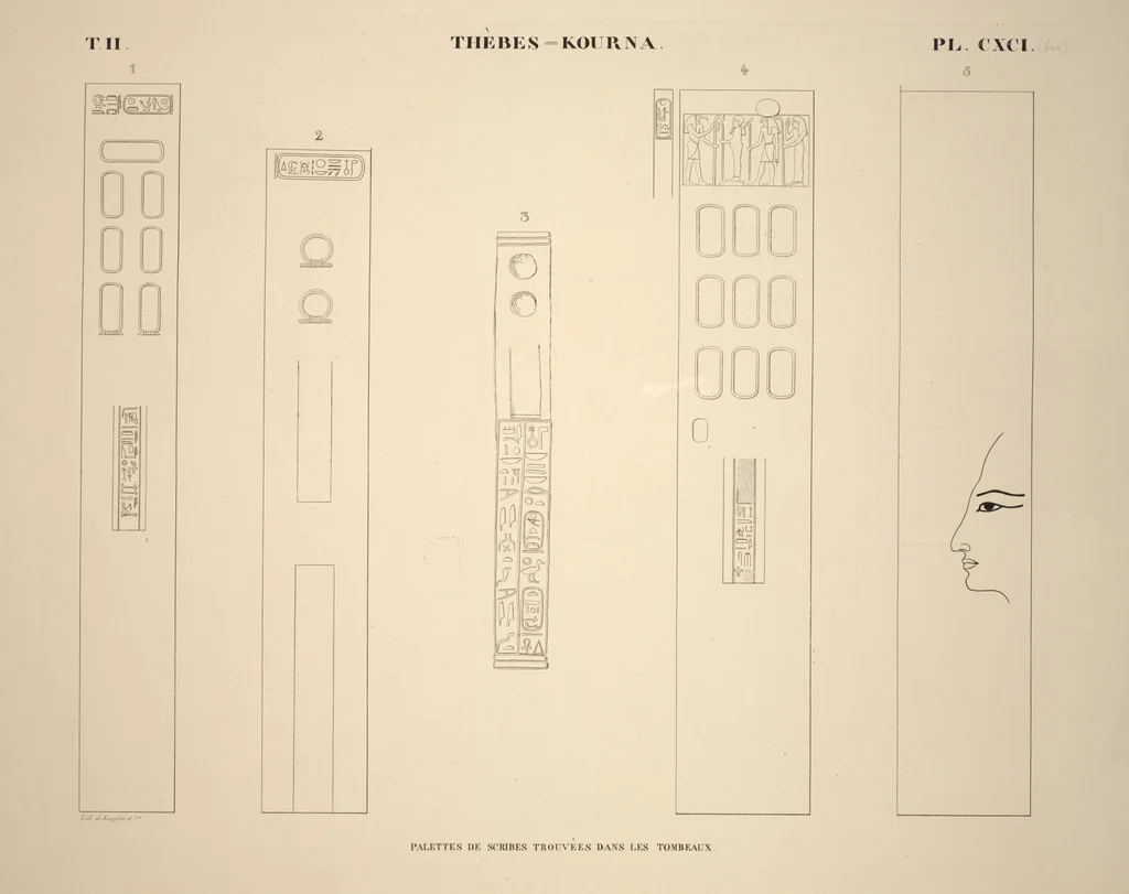 An illustration from Monuments de l'Égypte et de la Nubie, d'après les dessins exécutés sur les lieux sous la direction de Champollion-le-jeune, et les descriptions autographes qu'il en a rédigées; pub. sous les auspices de M. Guizot et de M. Thiers ... par une commission spéciale. Planches, 1835, leaf 226