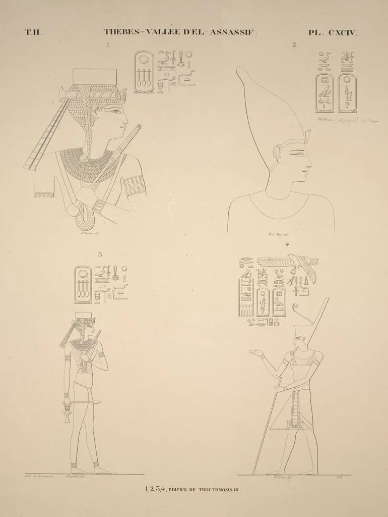 An illustration from Monuments de l'Égypte et de la Nubie, d'après les dessins exécutés sur les lieux sous la direction de Champollion-le-jeune, et les descriptions autographes qu'il en a rédigées; pub. sous les auspices de M. Guizot et de M. Thiers ... par une commission spéciale. Planches, 1835, leaf 229