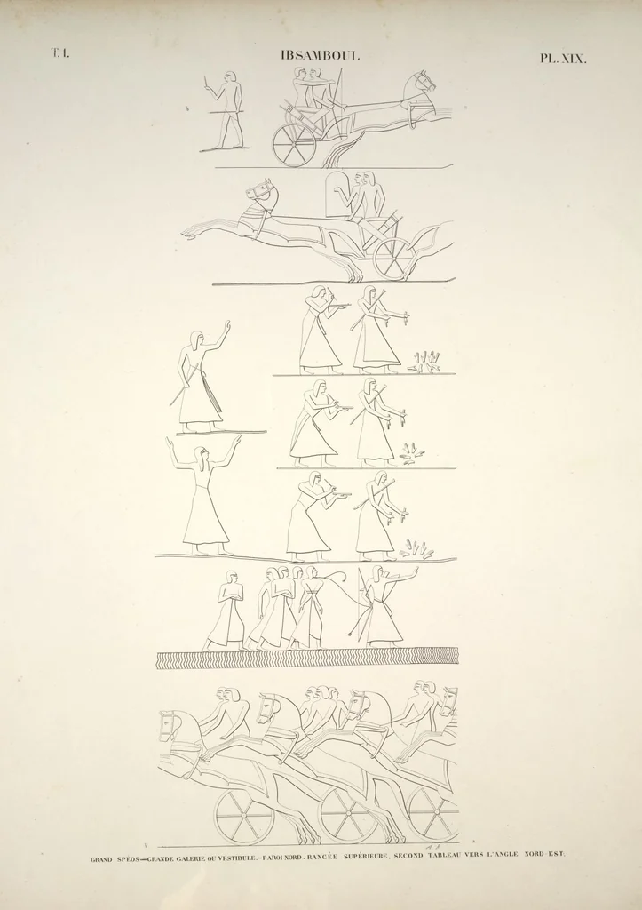 An illustration from Monuments de l'Égypte et de la Nubie, d'après les dessins exécutés sur les lieux sous la direction de Champollion-le-jeune, et les descriptions autographes qu'il en a rédigées; pub. sous les auspices de M. Guizot et de M. Thiers ... par une commission spéciale. Planches, 1835, leaf 23