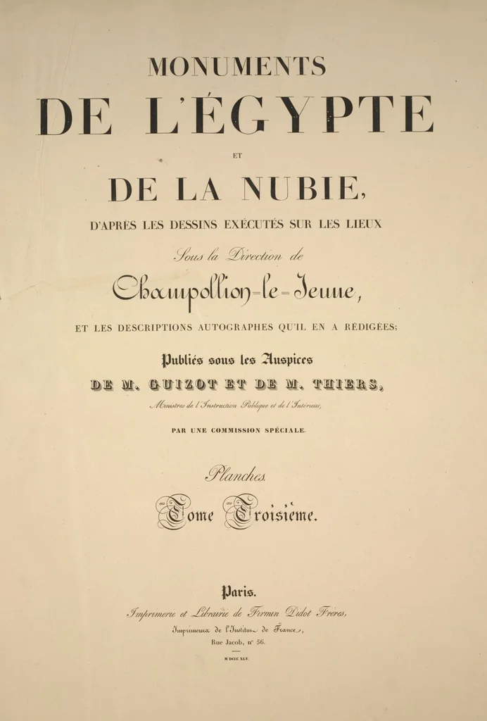 An illustration from Monuments de l'Égypte et de la Nubie, d'après les dessins exécutés sur les lieux sous la direction de Champollion-le-jeune, et les descriptions autographes qu'il en a rédigées; pub. sous les auspices de M. Guizot et de M. Thiers ... par une commission spéciale. Planches, 1835, leaf 236