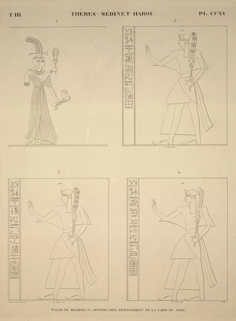An illustration from Monuments de l'Égypte et de la Nubie, d'après les dessins exécutés sur les lieux sous la direction de Champollion-le-jeune, et les descriptions autographes qu'il en a rédigées; pub. sous les auspices de M. Guizot et de M. Thiers ... par une commission spéciale. Planches, 1835, leaf 253