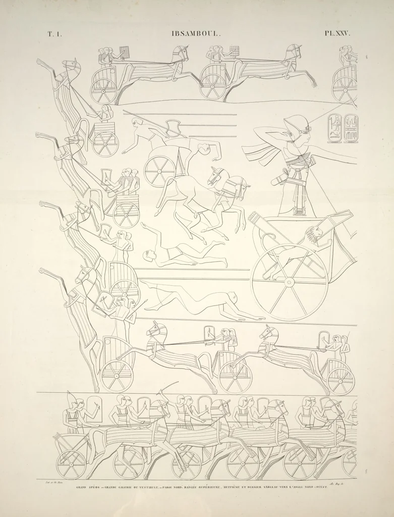 An illustration from Monuments de l'Égypte et de la Nubie, d'après les dessins exécutés sur les lieux sous la direction de Champollion-le-jeune, et les descriptions autographes qu'il en a rédigées; pub. sous les auspices de M. Guizot et de M. Thiers ... par une commission spéciale. Planches, 1835, leaf 29