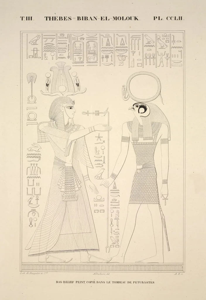 An illustration from Monuments de l'Égypte et de la Nubie, d'après les dessins exécutés sur les lieux sous la direction de Champollion-le-jeune, et les descriptions autographes qu'il en a rédigées; pub. sous les auspices de M. Guizot et de M. Thiers ... par une commission spéciale. Planches, 1835, leaf 292