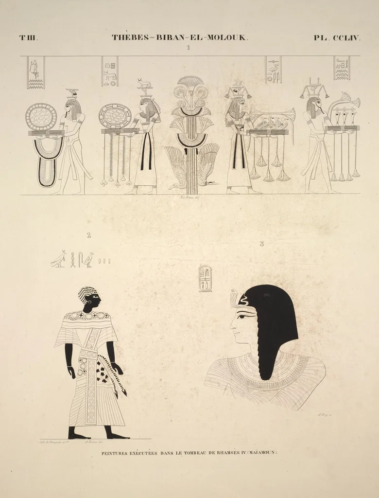 An illustration from Monuments de l'Égypte et de la Nubie, d'après les dessins exécutés sur les lieux sous la direction de Champollion-le-jeune, et les descriptions autographes qu'il en a rédigées; pub. sous les auspices de M. Guizot et de M. Thiers ... par une commission spéciale. Planches, 1835, leaf 295