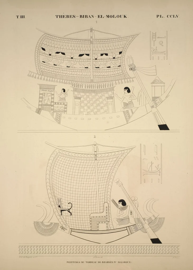 An illustration from Monuments de l'Égypte et de la Nubie, d'après les dessins exécutés sur les lieux sous la direction de Champollion-le-jeune, et les descriptions autographes qu'il en a rédigées; pub. sous les auspices de M. Guizot et de M. Thiers ... par une commission spéciale. Planches, 1835, leaf 296