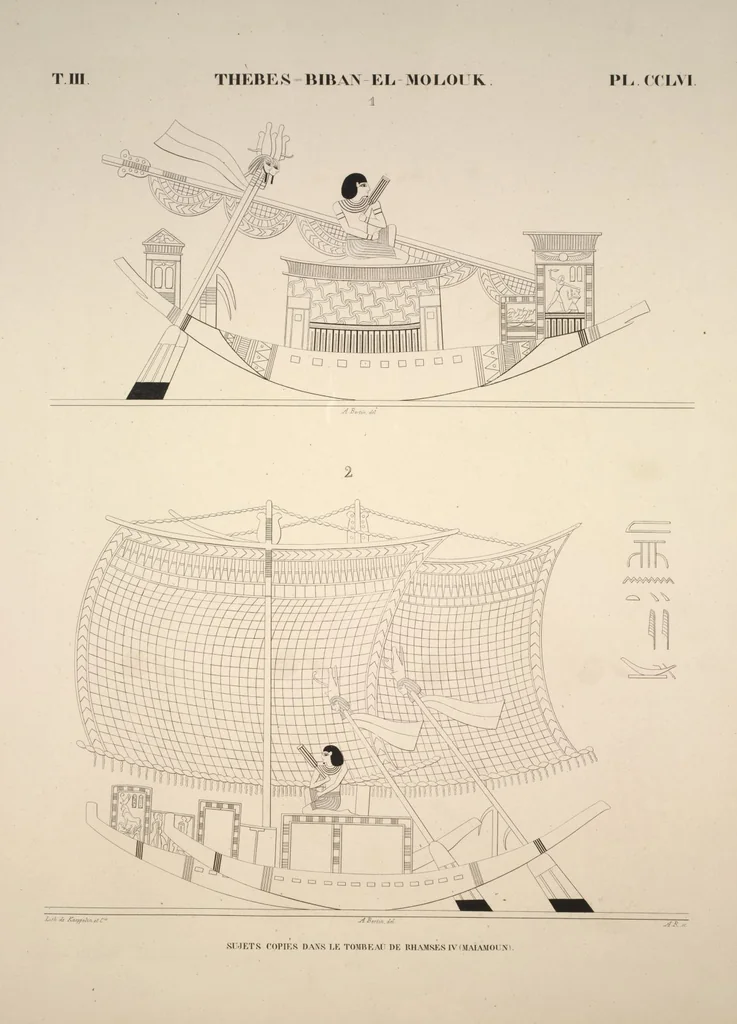An illustration from Monuments de l'Égypte et de la Nubie, d'après les dessins exécutés sur les lieux sous la direction de Champollion-le-jeune, et les descriptions autographes qu'il en a rédigées; pub. sous les auspices de M. Guizot et de M. Thiers ... par une commission spéciale. Planches, 1835, leaf 297