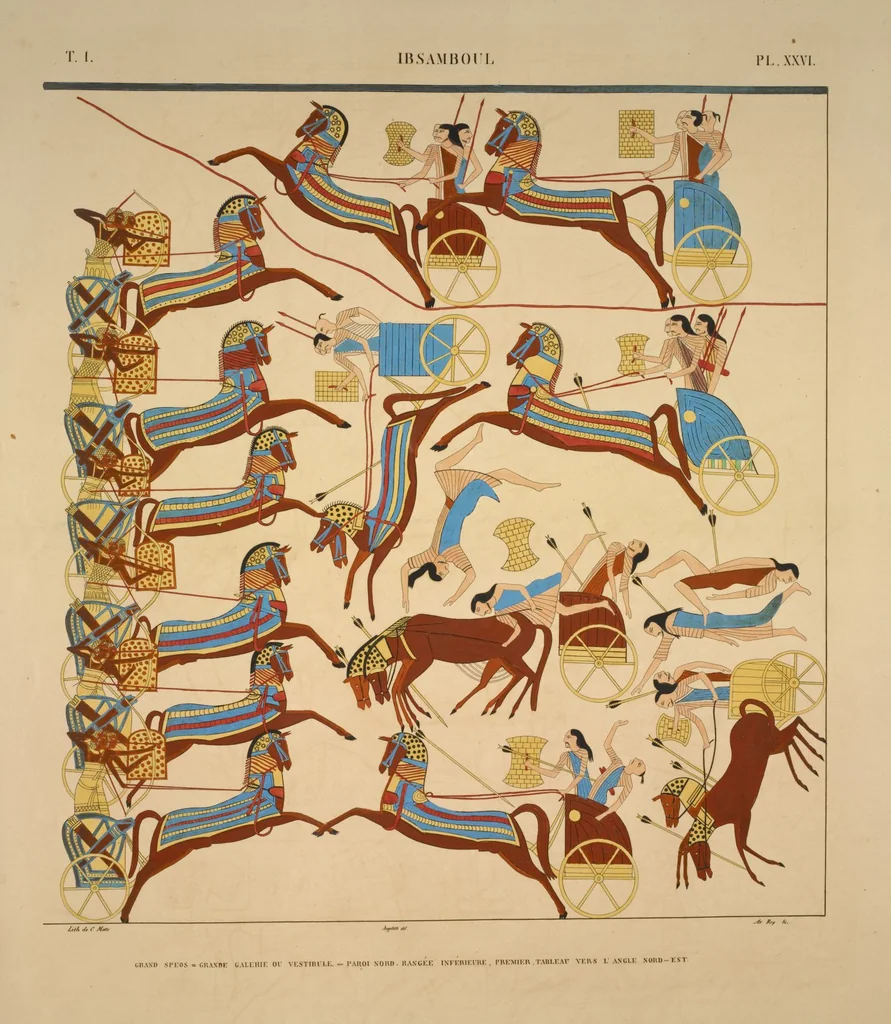 An illustration from Monuments de l'Égypte et de la Nubie, d'après les dessins exécutés sur les lieux sous la direction de Champollion-le-jeune, et les descriptions autographes qu'il en a rédigées; pub. sous les auspices de M. Guizot et de M. Thiers ... par une commission spéciale. Planches, 1835, leaf 30