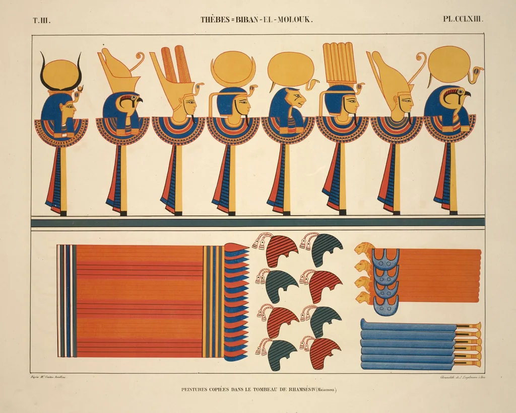 An illustration from Monuments de l'Égypte et de la Nubie, d'après les dessins exécutés sur les lieux sous la direction de Champollion-le-jeune, et les descriptions autographes qu'il en a rédigées; pub. sous les auspices de M. Guizot et de M. Thiers ... par une commission spéciale. Planches, 1835, leaf 304
