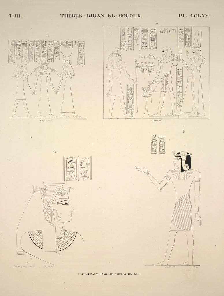 An illustration from Monuments de l'Égypte et de la Nubie, d'après les dessins exécutés sur les lieux sous la direction de Champollion-le-jeune, et les descriptions autographes qu'il en a rédigées; pub. sous les auspices de M. Guizot et de M. Thiers ... par une commission spéciale. Planches, 1835, leaf 306
