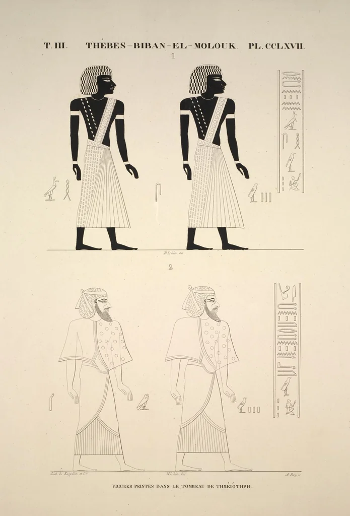 An illustration from Monuments de l'Égypte et de la Nubie, d'après les dessins exécutés sur les lieux sous la direction de Champollion-le-jeune, et les descriptions autographes qu'il en a rédigées; pub. sous les auspices de M. Guizot et de M. Thiers ... par une commission spéciale. Planches, 1835, leaf 308