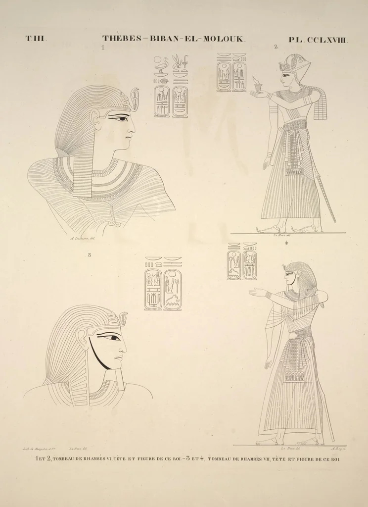 An illustration from Monuments de l'Égypte et de la Nubie, d'après les dessins exécutés sur les lieux sous la direction de Champollion-le-jeune, et les descriptions autographes qu'il en a rédigées; pub. sous les auspices de M. Guizot et de M. Thiers ... par une commission spéciale. Planches, 1835, leaf 309