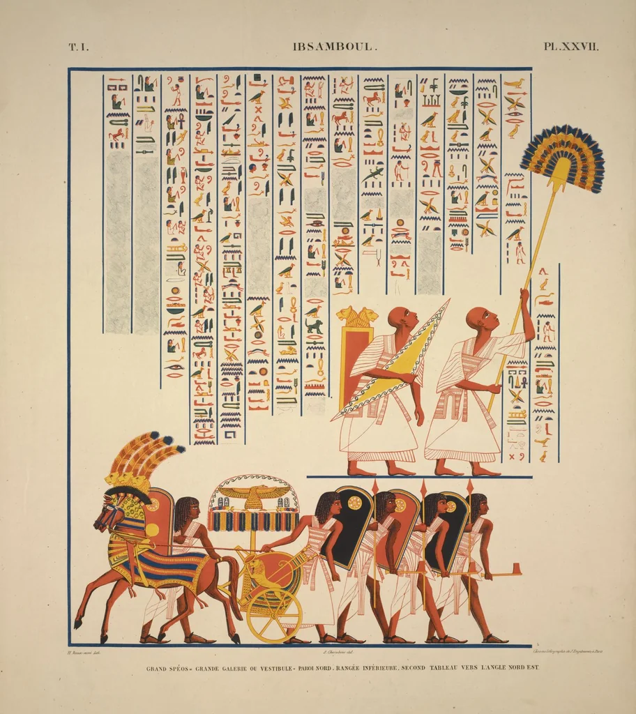 An illustration from Monuments de l'Égypte et de la Nubie, d'après les dessins exécutés sur les lieux sous la direction de Champollion-le-jeune, et les descriptions autographes qu'il en a rédigées; pub. sous les auspices de M. Guizot et de M. Thiers ... par une commission spéciale. Planches, 1835, leaf 31